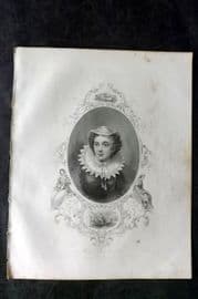 Barclay C1838 Antique Portrait Print. Mary Queen of Scots