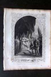 Barclay C1840 Antique Print. Signing of the Magna Charta by King John