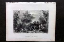 Bartlett Canada 1842 Antique Print. Burial Place of the Voyageurs