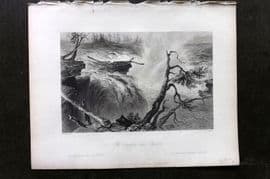Bartlett Canada 1842 Antique Print. Chaudiere near Bytown