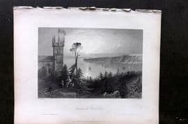 Bartlett Canada 1842 Antique Print. Church at Point-Levi