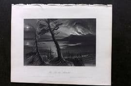 Bartlett Canada 1842 Antique Print. Lac des Allamettes