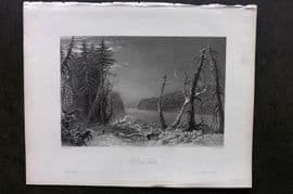Bartlett Canada 1842 Antique Print. Oxford Lake