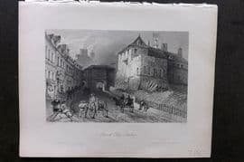 Bartlett Canada 1842 Antique Print. Presscott Gate, Quebec