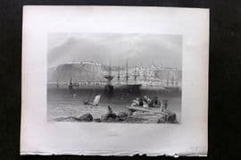 Bartlett Canada 1842 Antique Print. Quebec, Ships
