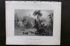 Bartlett Canada 1842 Antique Print. Scene among the Thousand Isles
