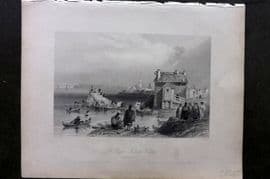 Bartlett Canada 1842 Antique Print. St. Regis, Indian Village (St. Lawrence)