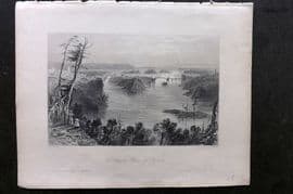 Bartlett Canada 1842 Antique Print. The Ottawa River at Bytown