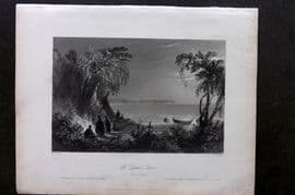 Bartlett Canada 1842 Antique Print. The Squaw's Grave (Ottawa River)