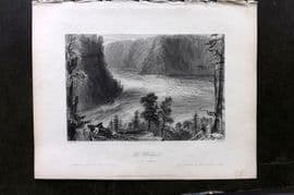 Bartlett Canada 1842 Antique Print. The Whirlpol (On the Niagara)