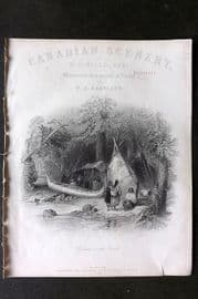 Bartlett Canada 1842 Canadian Scenery Illus. Title Page. Wigwam in the Forest