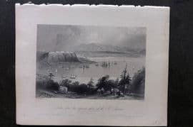Bartlett Canada 1842 Print. Quebec from the opposite shore of the St. Lawrence