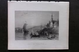 Bartlett Canada 1842 Print. Scene on the River St. Francis near Sherbrooke