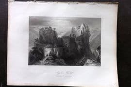 Bartlett Danube 1842 Antique Print. Aggstein Castle, Austria
