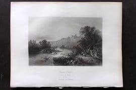 Bartlett Danube 1842 Antique Print. Brunn Castle, Bavaria, Germany