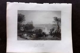 Bartlett Danube 1842 Antique Print. Castle of Persenbeug, Austria