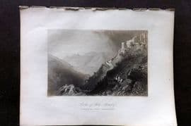 Bartlett Danube 1842 Antique Print. Castle of Spitz-Arensdorff, Austria