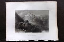 Bartlett Danube 1842 Antique Print. Castle Wildenstein, Germany