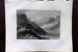 Bartlett Danube 1842 Antique Print. Entrance to Kasan, Romania