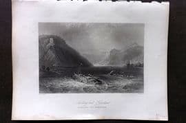Bartlett Danube 1842 Antique Print. Sarbling and Kirschan. Austria