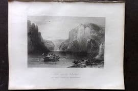 Bartlett Danube 1842 Antique Print. Scene near the Weltenburg, Germany