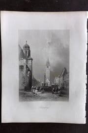Bartlett Danube 1842 Antique Print. Strasburg France Germany