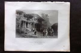 Bartlett Danube 1842 Antique Print. Turkish Café at Rutschuk, Ruse, Bulgaria