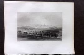 Bartlett Danube 1842 Antique Print. Vienna, Austria