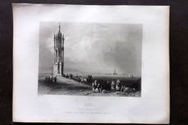 Bartlett Danube 1842 Antique Print. Vienna from the Spinnerinn Kreutz, Austria