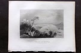Bartlett Danube 1842 Antique Print. View from the Leopoldsberg, Austria
