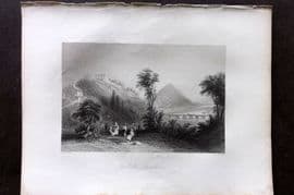 Bartlett Danube 1842 Antique Print. Walhalla Ratisbon, Germany