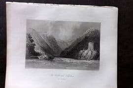 Bartlett Danube 1842 Antique Print. Wirbel and Kaustein, Austria
