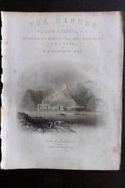Bartlett Danube 1842 Antique Print.Castle of Durrenstein, Austria. Illus. Title