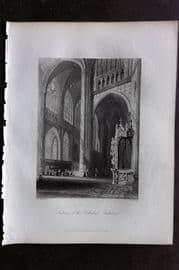 Bartlett Danube 1842 Print. Interior of the Cathedral at Ratisbon, Germany
