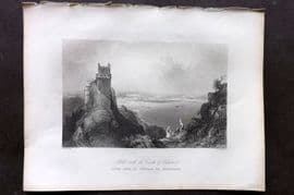 Bartlett Danube 1842 Print. Molk with the Castle of Weiteneck, Austria