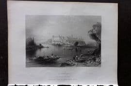 Bartlett Danube 1842 Print. Neubourg with Old Ducal Palace, Bavaria Germany