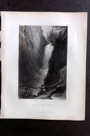 Bartlett Switzerland C1840 Antique Print. Aar Fall at Handek