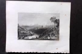 Bartlett Switzerland C1840 Antique Print. Bern with the Alps Oberland, Bern