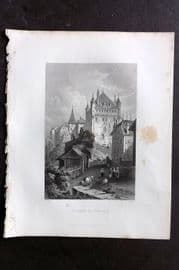 Bartlett Switzerland C1840 Antique Print. Castle of Lausanne, Switzerland
