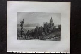 Bartlett Switzerland C1840 Antique Print. Chateau Wufflens, Pays de Vaud