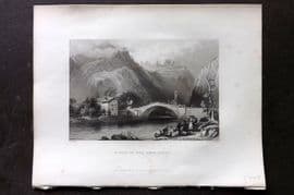 Bartlett Switzerland C1840 Antique Print. Cluse on the Arve-Savoy