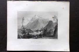 Bartlett Switzerland C1840 Antique Print. Entrance to Simmenthal, Bern