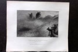 Bartlett Switzerland C1840 Antique Print. Falls of Schaffhausen, Fischetz