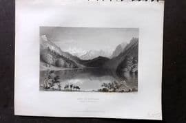 Bartlett Switzerland C1840 Antique Print. Lake of Lungern, Unterwalden