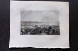 Bartlett Switzerland C1840 Antique Print. Pays de Vaud from above Lausanne