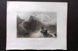 Bartlett Switzerland C1840 Antique Print. Summit of the Jungfrau, Manfred