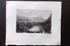 Bartlett Switzerland C1840 Antique Print. Unterseen