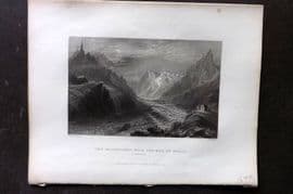 Bartlett Switzerland C1840 The Montanvery, with the Mer de Glace, Chamouni