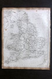 Becker C1840 Antique Map. England and Wales