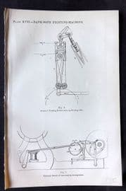 Beeton 1870 Antique Print. Bank Note Printing Machine 17